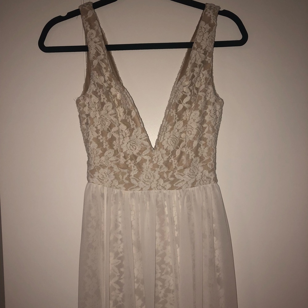 Lace Plunge Maxi Dress